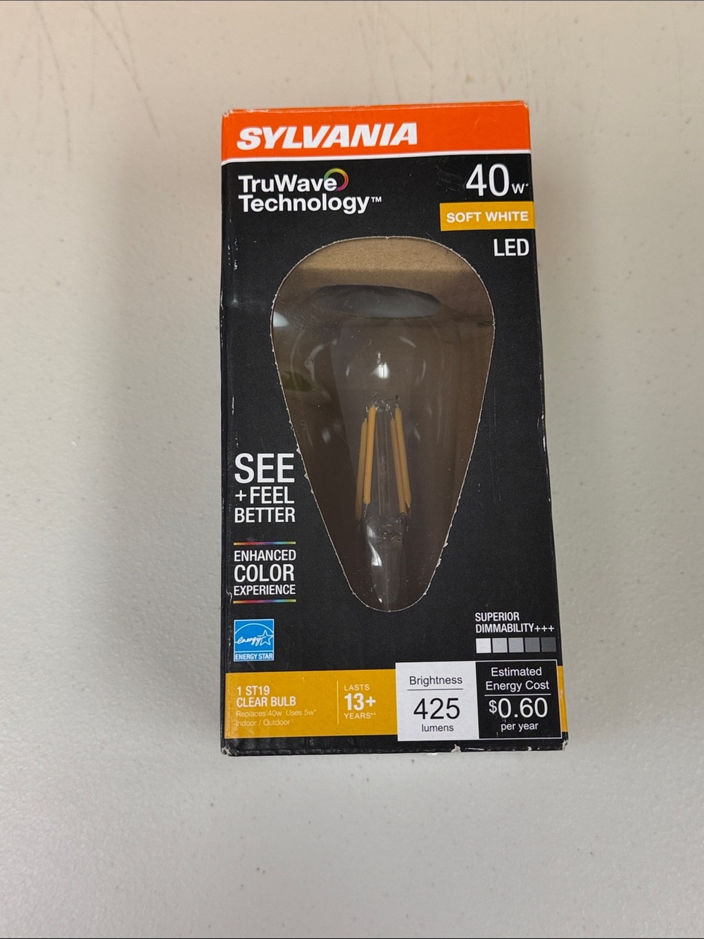 Sylvania 40W LED Soft White Opale Bulb 15,000 hours LED TruWave Technology 425l